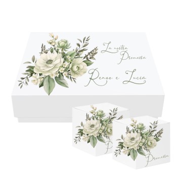Scatoline Portaconfetti Cubetto Promessa Anemone 20pz con Scatola Box - Personalizzabile