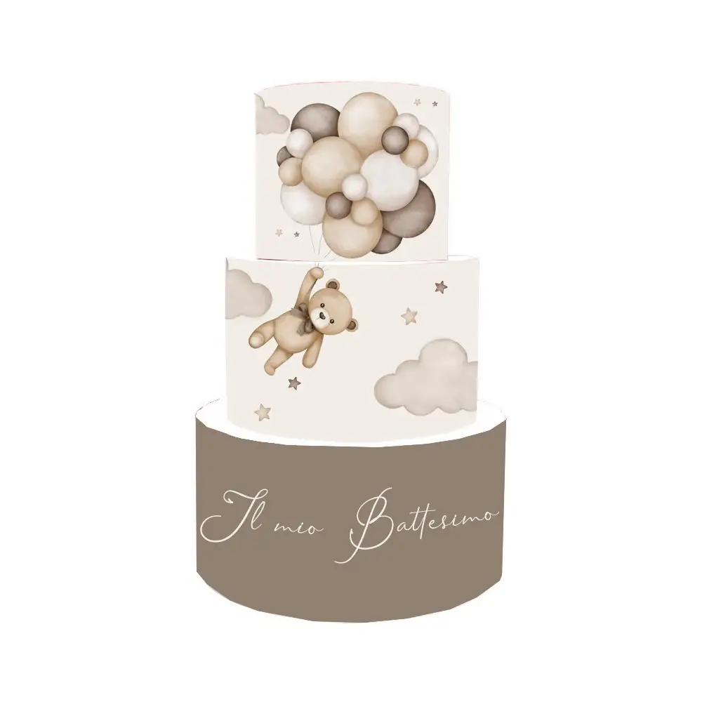Torta Scenografica Battesimo Teddybrown new