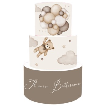 Torta Scenografica Battesimo Teddybrown new