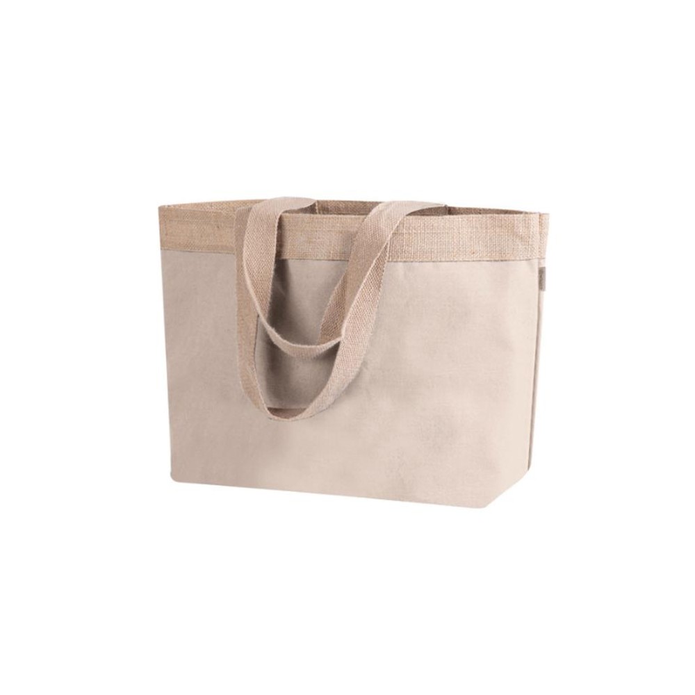 Borsa shopper Maya in cotone laminato e juta - cm 48x35x15 - PG245EC