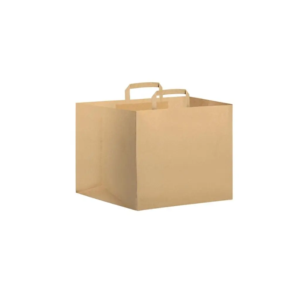 Busta shopper Take away con soffietto  maniglia PIATTA - cm 32x22x33 ca - PG022NA