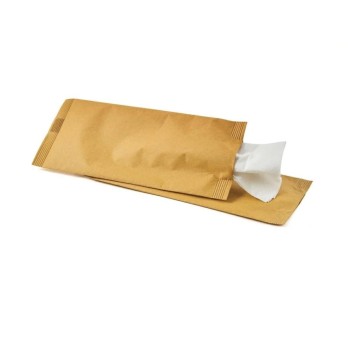 Sacchetti Portaposate in carta paglia neutra con tovagliolo 125pz -