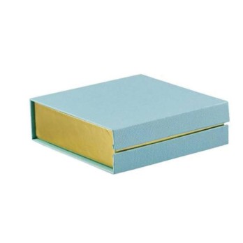 Scatolina degustazione Celeste con bordo oro e divisori 13x13.5x4 cm - SJ10/C