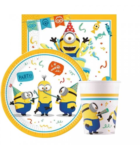 KIT PER 8 PERSONE - COMPLEANNO MINIONS