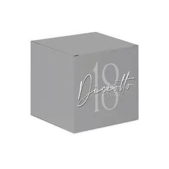 Scatolina portaconfetti 18 Anni Argento a cubetto - 1 pz