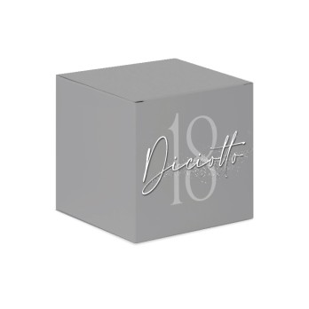 Scatolina portaconfetti 18 Anni Argento a cubetto - 50 pz