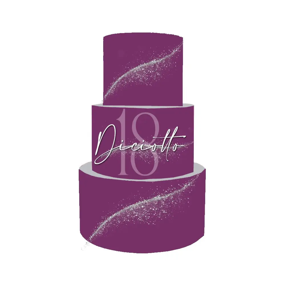 Torta Scenografica 18 Anni Tema Viola