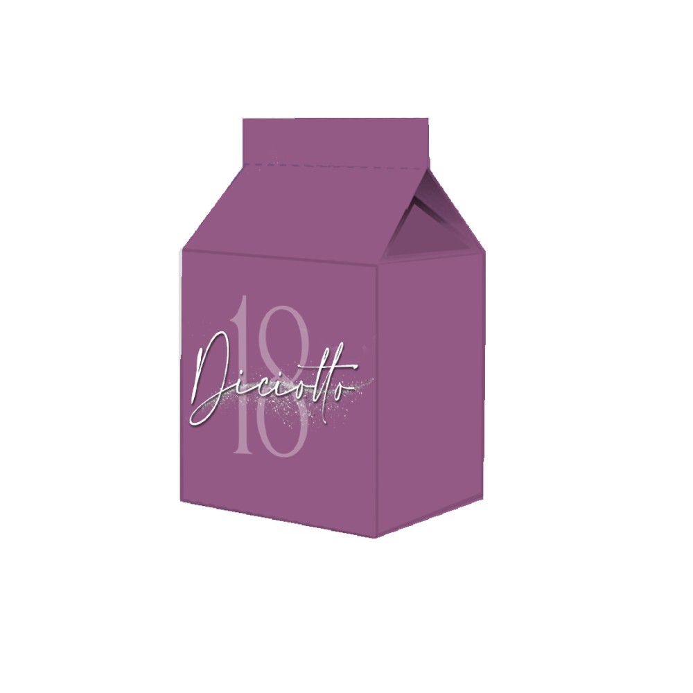 Scatolina 18 Anni a Tema Viola Milk  - 1 pz