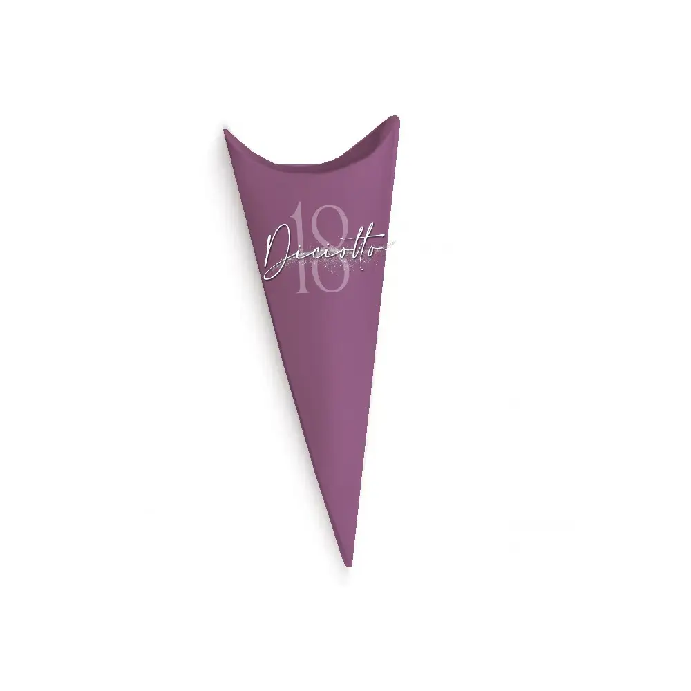 Cono Portaconfetti 18 Anni Tema Viola - 1pz