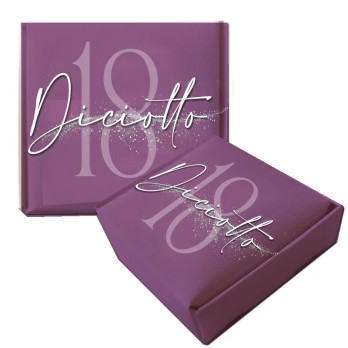 20 Scatoline Portaconfetti Mattonella 18 Anni a Tema Viola