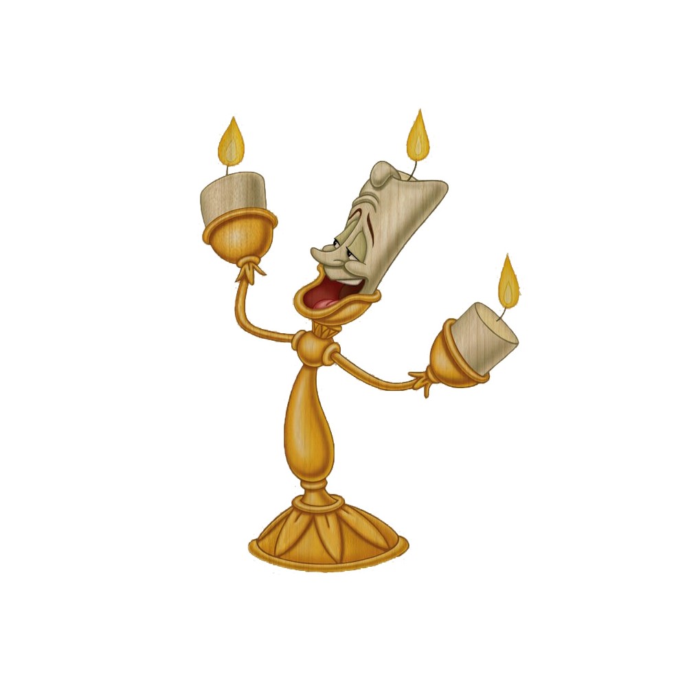 Sagoma decorativa in legno la Bella e la Bestia Lumière - 85cm