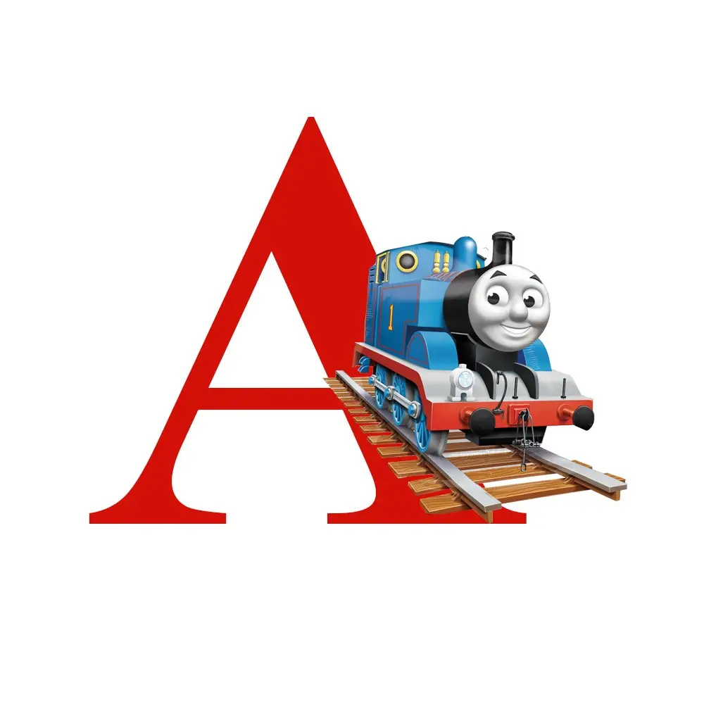 Sagoma in Polistirolo Personalizzabile Lettera Iniziale Nome a Tema Trenino Thomas - 30 cm