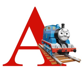 Sagoma in Polistirolo Personalizzabile Lettera Iniziale Nome a Tema Trenino Thomas - 30 cm