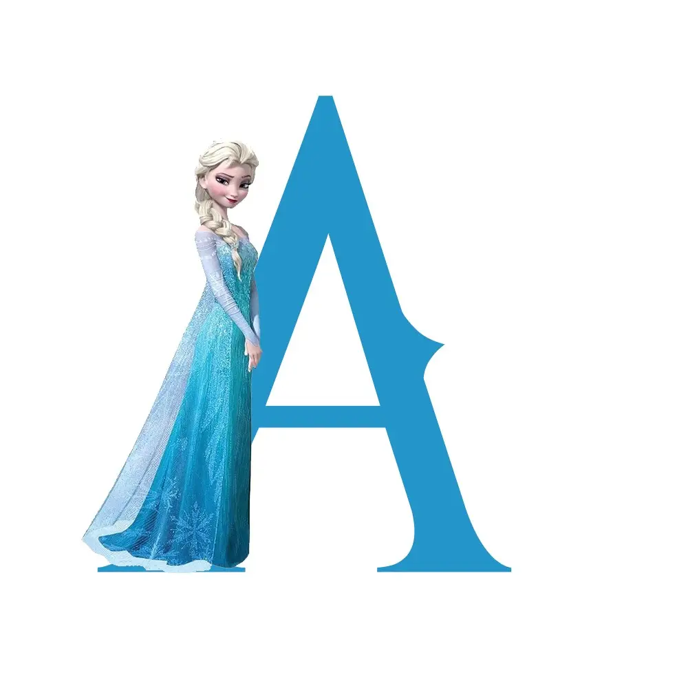 Sagoma in Polistirolo Personalizzabile Lettera Iniziale Nome a Tema Elsa - 30 cm