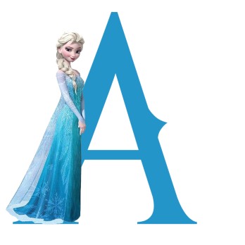 Sagoma in Polistirolo Personalizzabile Lettera Iniziale Nome a Tema Elsa - 30 cm