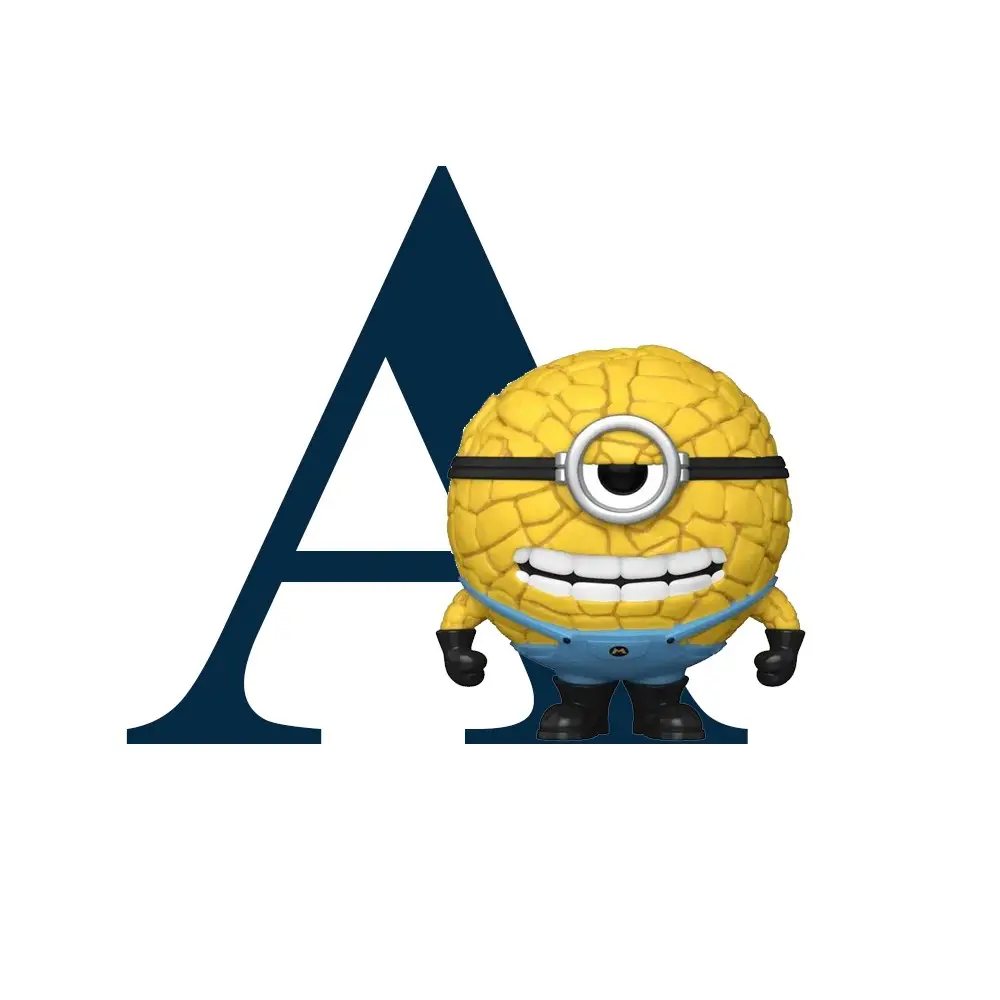 Sagoma  in Polistirolo Personalizzabile Lettera Iniziale Nome a Tema Mega Minions Jerry- 30cm