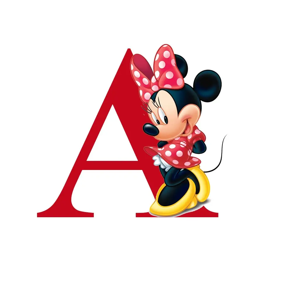 Sagoma in Polistirolo Personalizzabile Lettera Iniziale Nome a Tema Minnie - 30cm