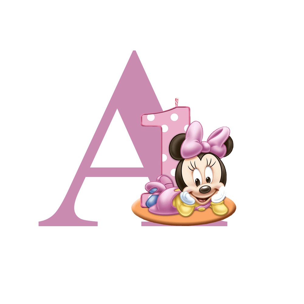 Sagoma in Polistirolo Personalizzabile Lettera Iniziale Nome a Tema 1 compleanno Minnie Baby- 30cm