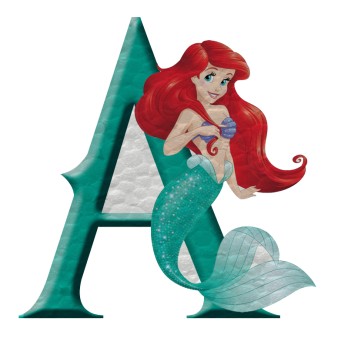 Sagoma in Polistirolo Personalizzabile Lettera Iniziale Nome a Tema  Sirenetta Ariel-30 cm