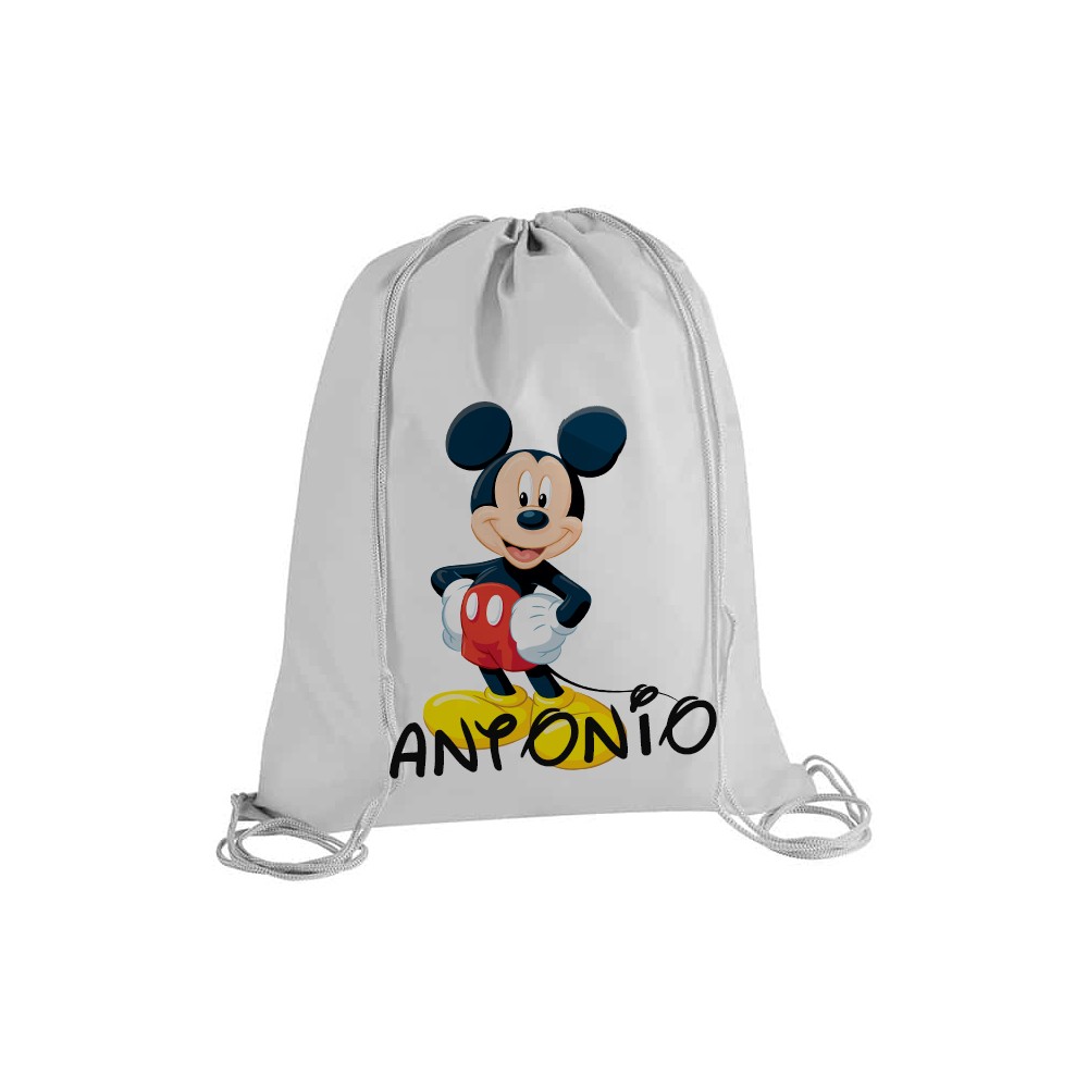 Sacca Zaino in Nylon Personalizzabile Topolino  - 5 pz