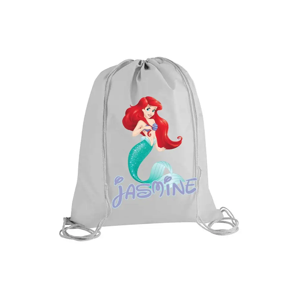 Sacca Zaino in Nylon Sirenetta Ariel Personalizzabile  - 5 pz