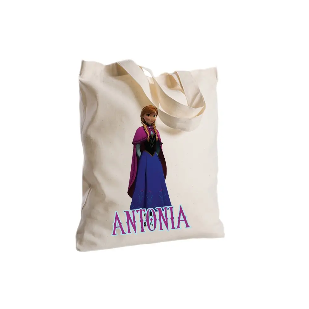 Borsa Shopper Frozen Anna in Tessuto Personalizzabile 2 pz