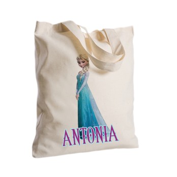 Borsa Shopper Frozen Elsa in Tessuto Personalizzabile 2 pz
