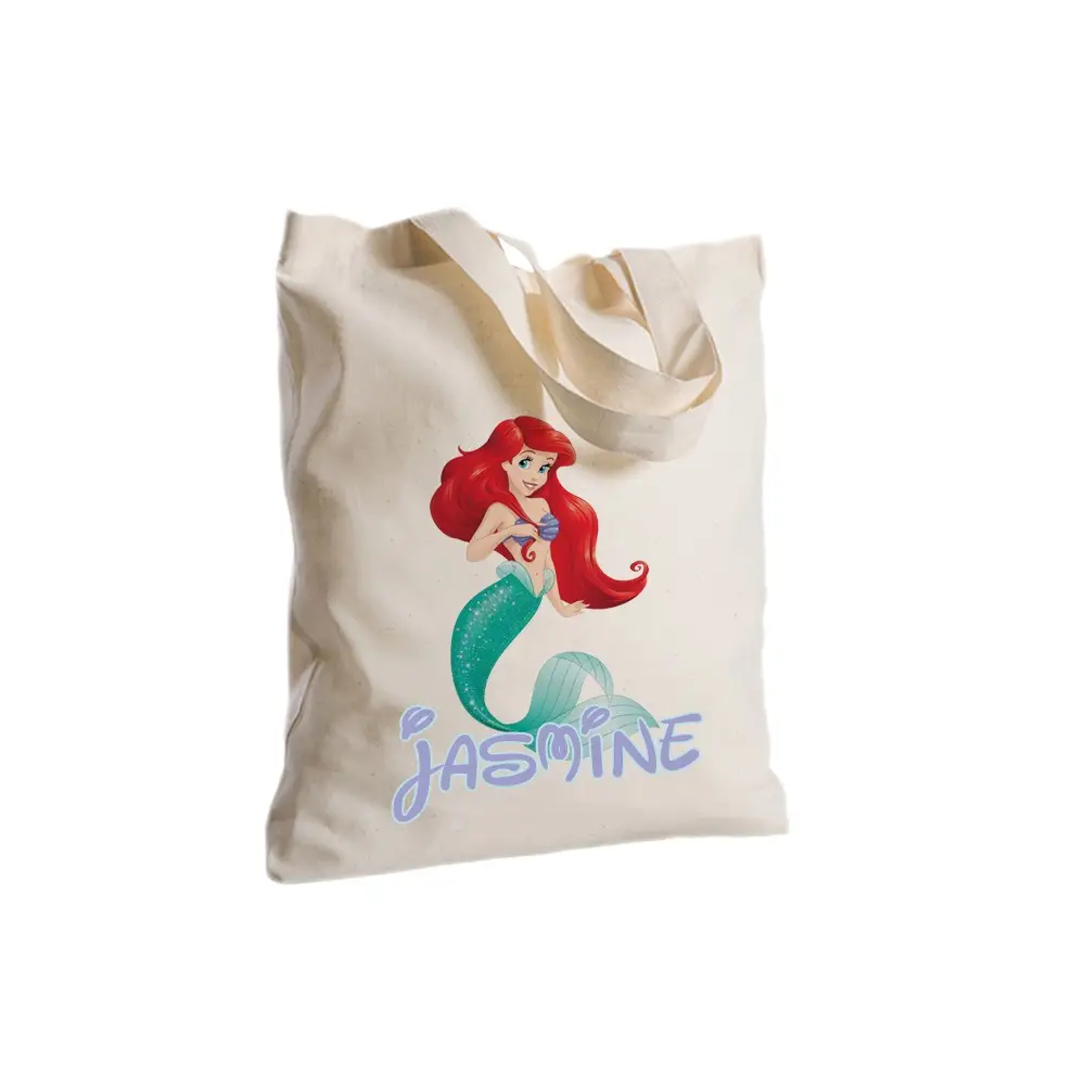Borsa Shopper Sirenetta Ariel in Tessuto Personalizzabile 2 pz
