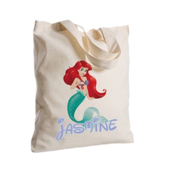 Borsa Shopper Sirenetta Ariel in Tessuto Personalizzabile 2 pz