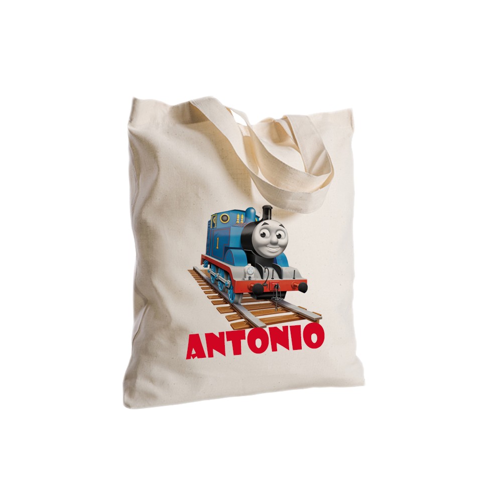 Borsa Shopper Trenino Thomas in Tessuto Personalizzabile 2 pz