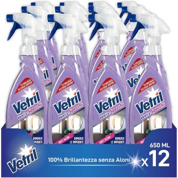 Vetril Spray Vetri e Specchi Con Azione Anti Aloni 12pz 650ml