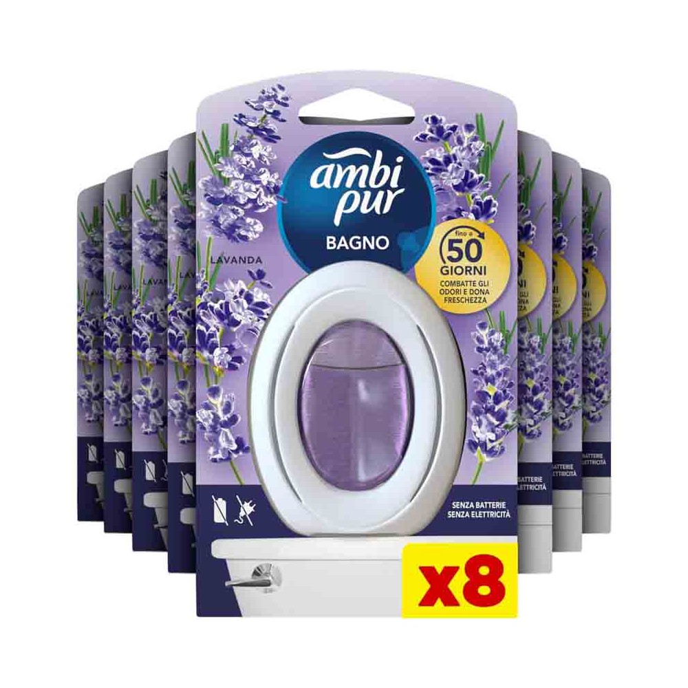 Ambi Pur Bagno Profumatore Per Ambienti alla Lavanda 8 pezzi