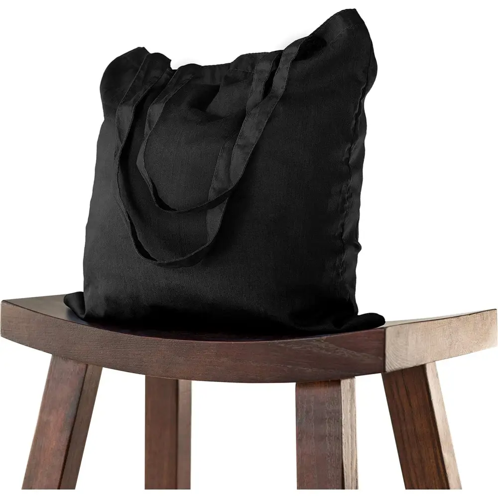 Borsa shopper in cotone 38 x 42 cm nera - 10 pz