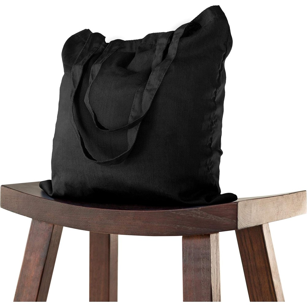 Borsa shopper in cotone 38 x 42 cm nera - 10 pz