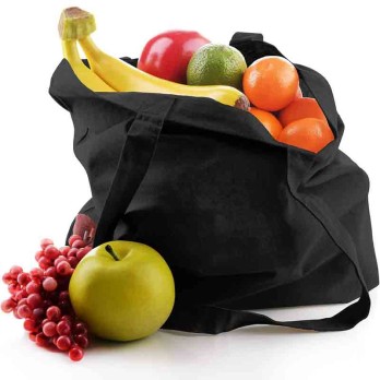 Borsa shopper in cotone 38 x 42 cm nera - 10 pz