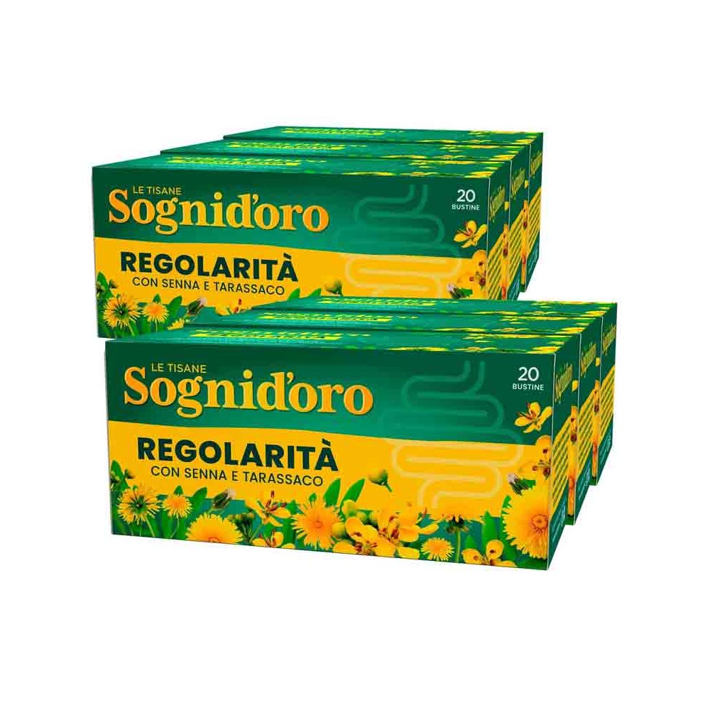Sognid'oro Tisana Regolarità con Senna e Tarassaco 6 Confezioni da 20 Filtri