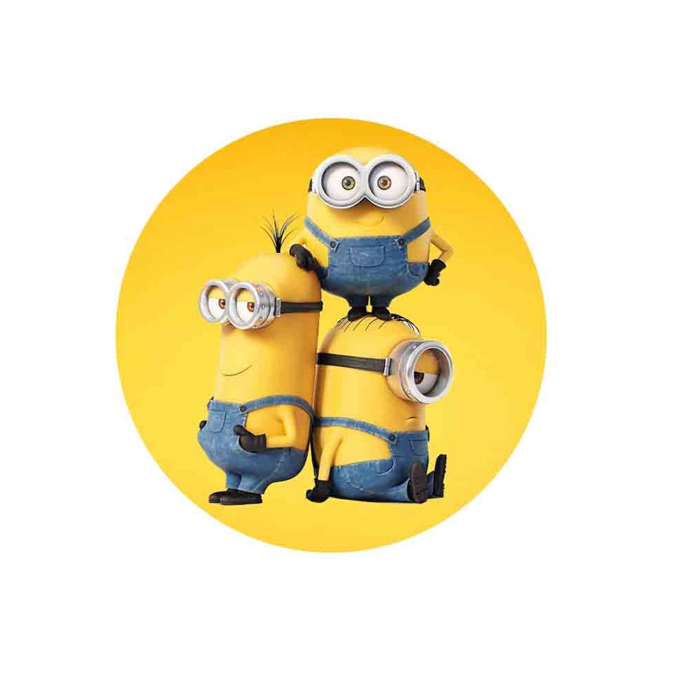 Adesivo tondo Cattivissimo me 4 Minions 1 pz mod. assortiti