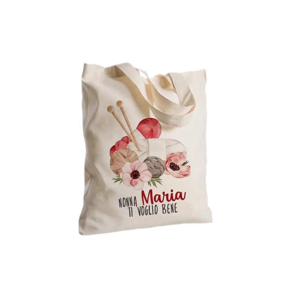 Borsa Shopper in Tessuto Personalizzabile festa dei nonni 2 pz