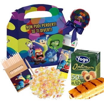 Box scatola Inside out 2 con merendine e succhi di frutta - 6 pz