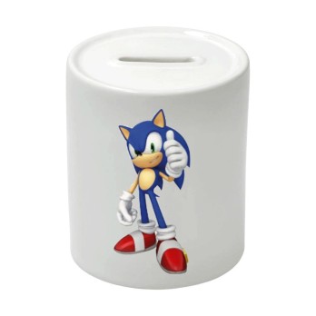 Salvadanaio in Ceramica Sonic personalizzabile