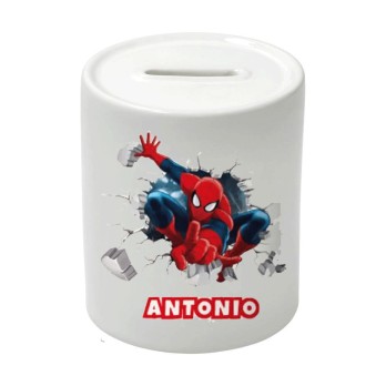 Salvadanaio in Ceramica Spiderman personalizzabile