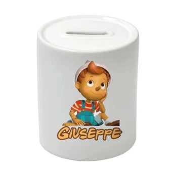 Salvadanaio in Ceramica Pinocchio personalizzabile