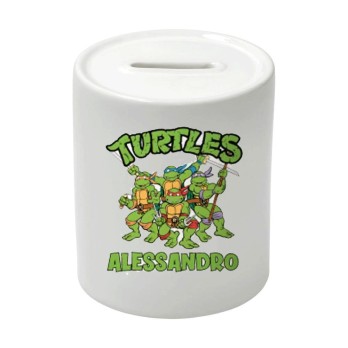 Salvadanaio in Ceramica Tartarughe ninja personalizzabile