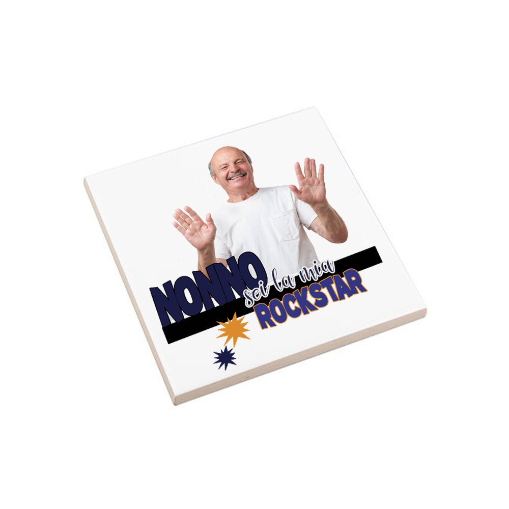 Mattonella festa dei nonni 15×15 cm personalizzabile con foto