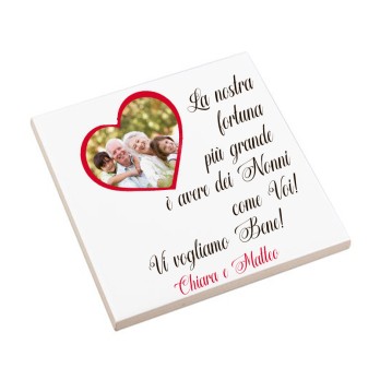 Mattonella festa dei nonni 15×15 cm personalizzabile con foto e nomi
