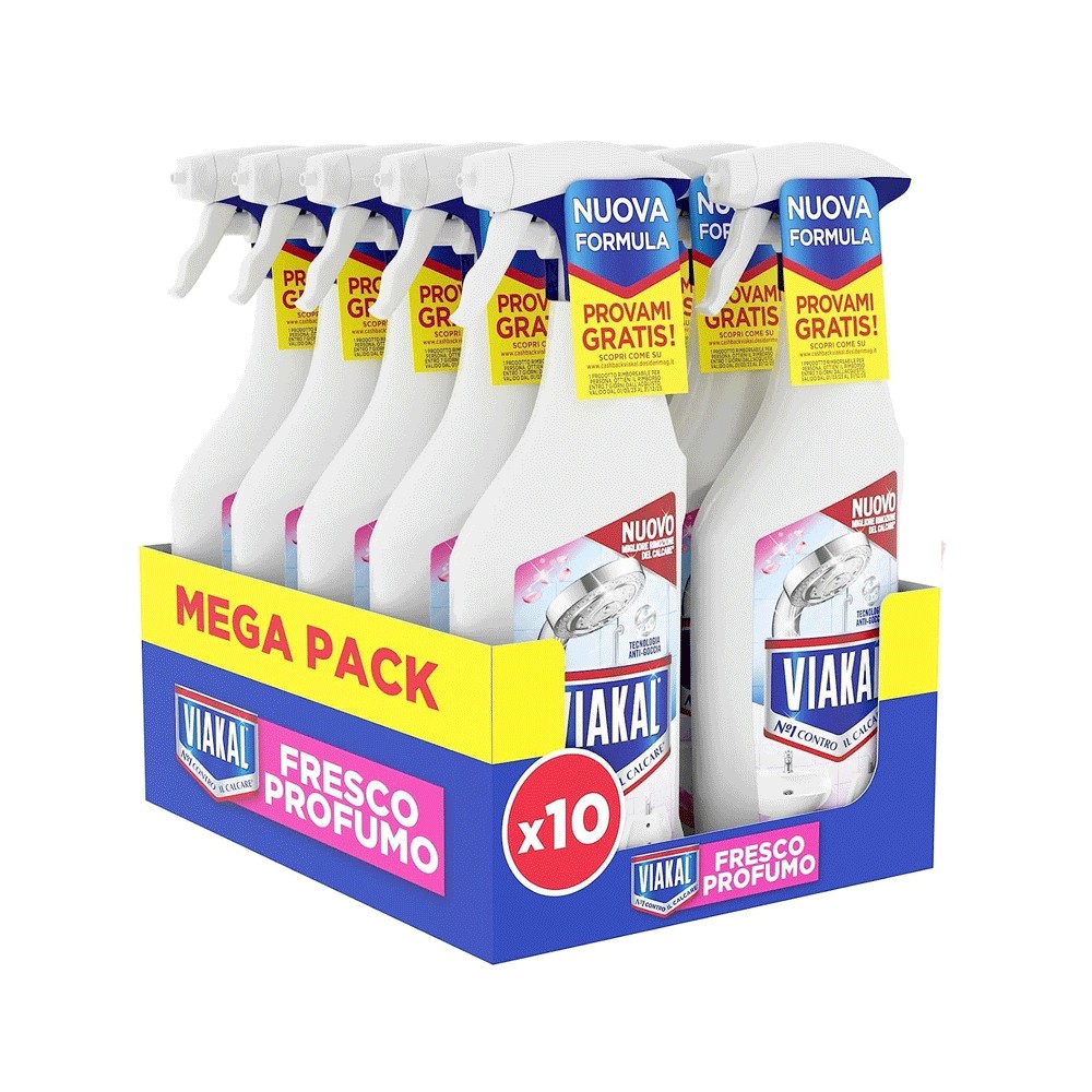 Viakal Spray Anticalcare Confezione da 10 x 470ml Rosa di Primavera