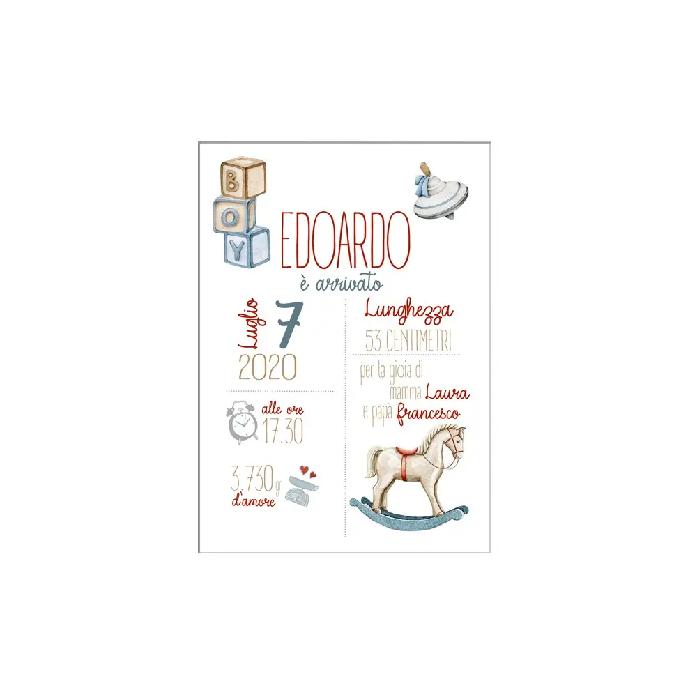 Cartellone nascita cavalluccio a dondolo