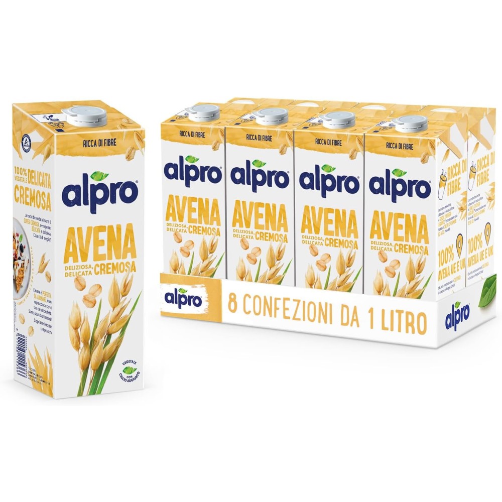 ALPRO CLASSICO Bevanda all'AVENA 100% vegetale 8 confezioni 1 Litro