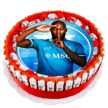 Torta Barrette Kinder a tema Roma Romelu Lukaku