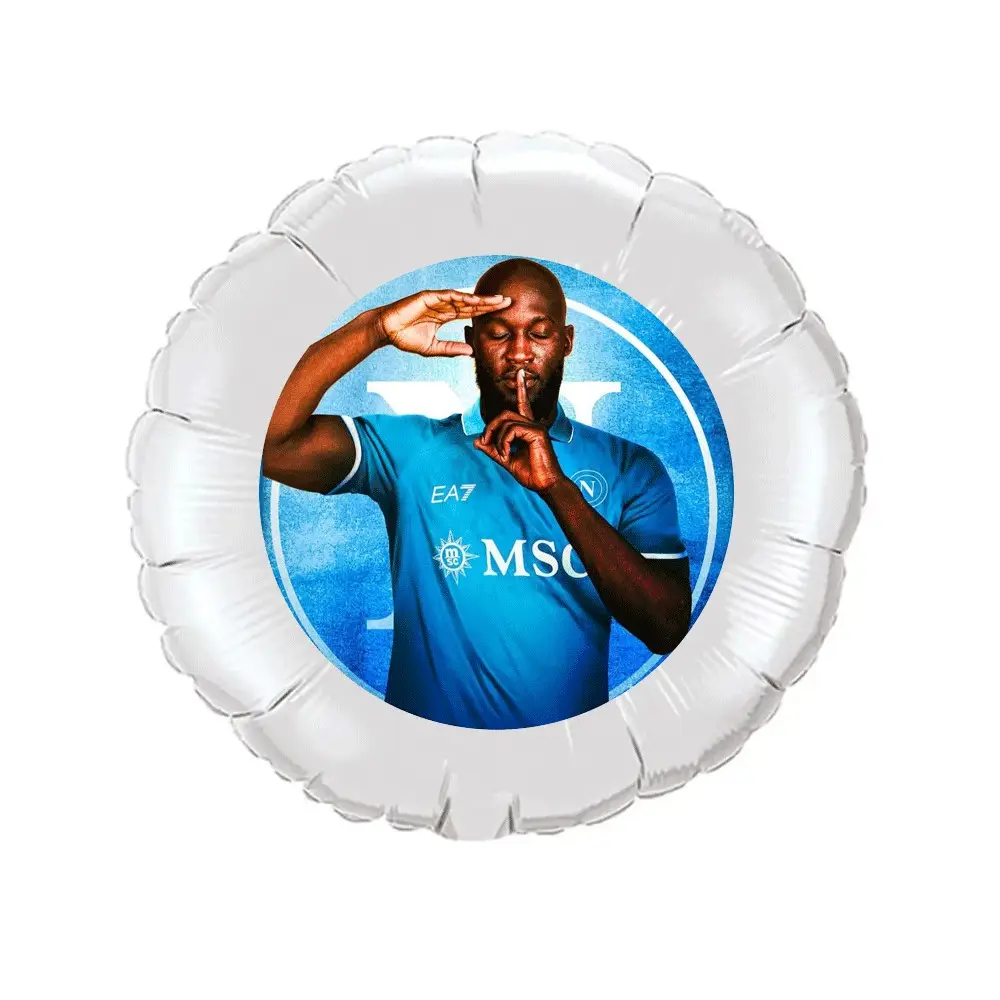 Palloncino foil stampa Napoli Lukaku